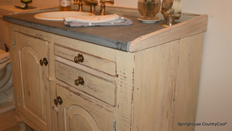 vanity with soapstone